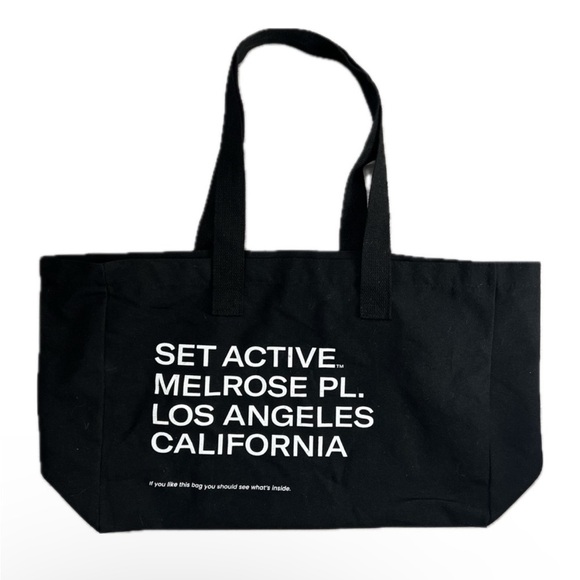 SET ACTIVE BLACK CANVAS TOTE TRAVEL BAG - Picture 1 of 8